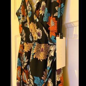 Astr “folk floral” black dress